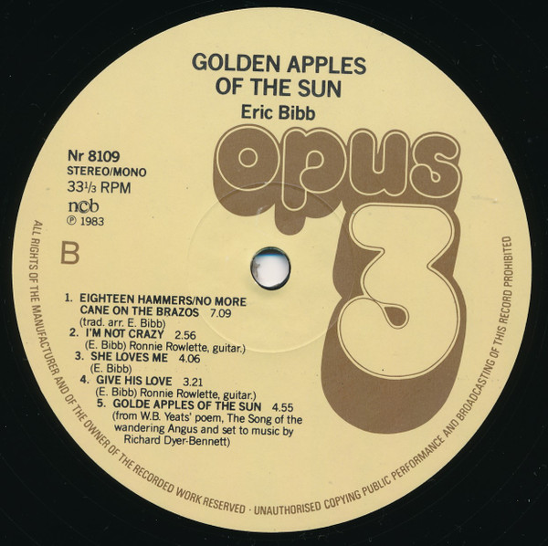 Eric Bibb - Golden Apples Of The Sun | Opus 3 (8109) - 4 Eric Bibb - Golden Apples Of The Sun | Opus 3 (8109) - 4