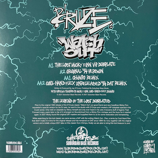 D'Cruze - Watch Out The Lost Dubplates | Suburban Base Records (SUBBASE 083) - 2