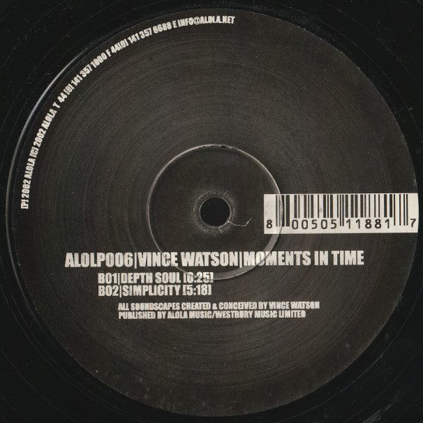 Vince Watson - Moments In Time | Alola (ALOLP006) - 2