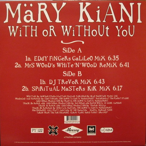 Mary Kiani - With Or Without You | Mercury (MERX 487) - 2