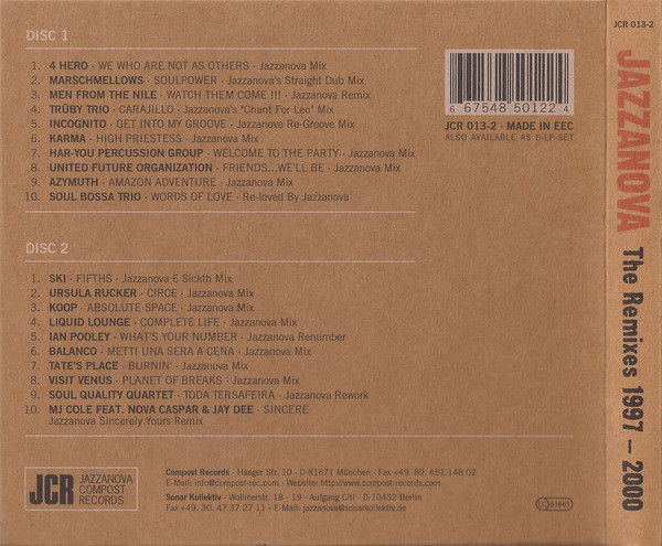 Jazzanova - The Remixes 1997-2000 | Jazzanova Compost Records (JCR) (JCR 013-2) - 2 Jazzanova - The Remixes 1997-2000 | Jazzanova Compost Records (JCR) (JCR 013-2) - 2