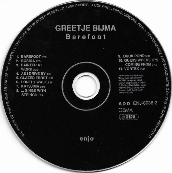 Greetje Bijma - Barefoot | Enja Records (ENJ-8038 2) - 3