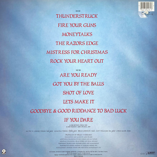 AC/DC - The Razors Edge | ATCO Records (7567-91413-1) - 2