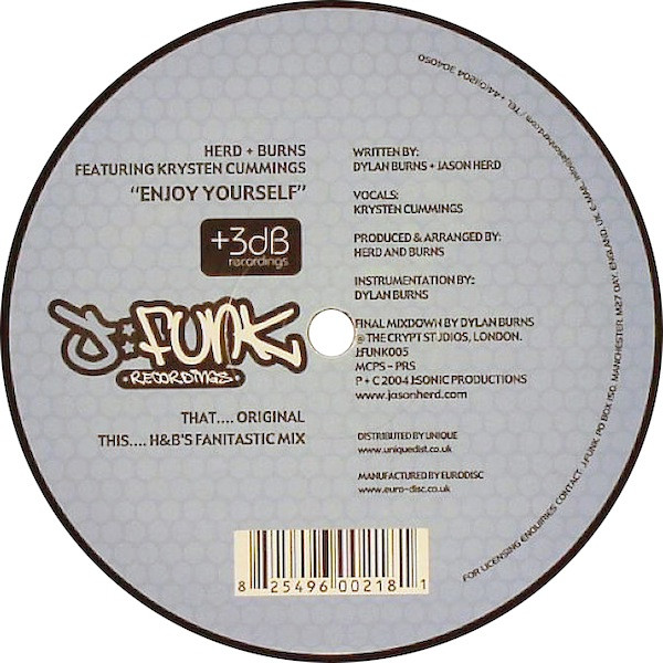 Herd + Burns Featuring Krysten Cummings - Enjoy Yourself | J:Funk Recordings (J:FUNK005) - main