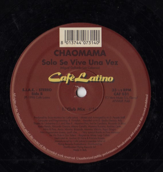 Chaomama - Solo Se Vive Una Vez | Café Latino (CAF 031) - 2 Chaomama - Solo Se Vive Una Vez | Café Latino (CAF 031) - 2