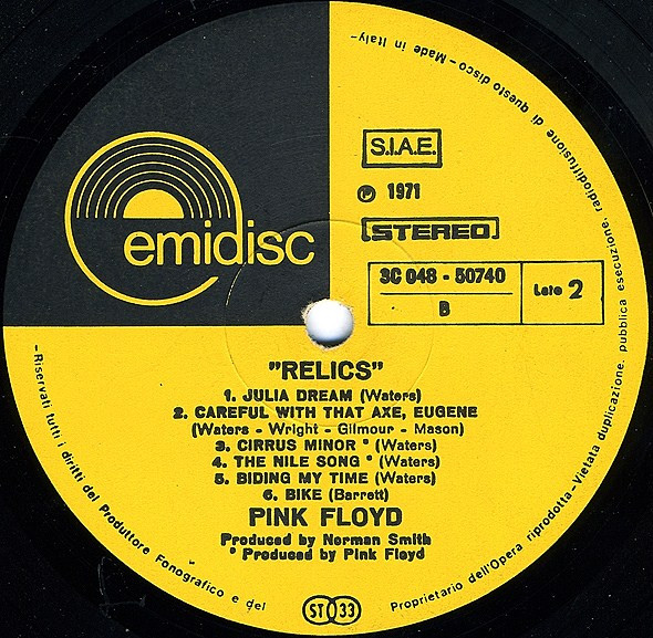 Pink Floyd - Relics | Emidisc (C 048 50740) - 4 Pink Floyd - Relics | Emidisc (C 048 50740) - 4