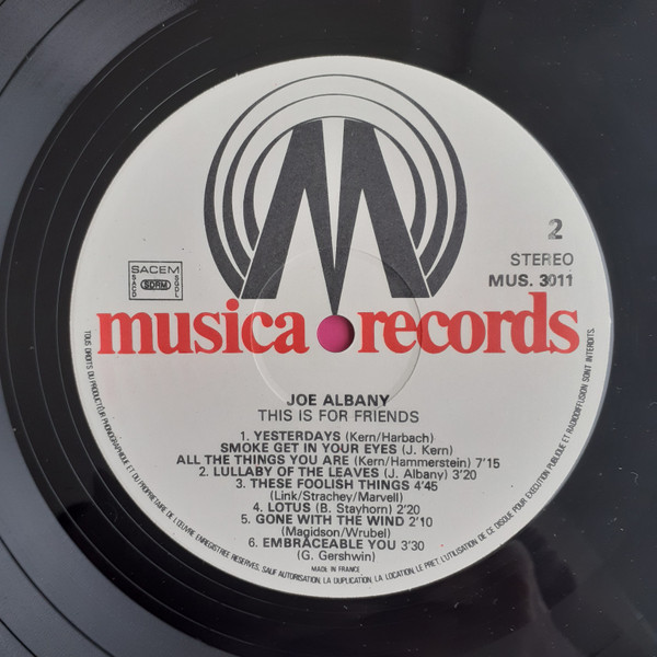 Joe Albany - This Is For Friends | Musica Records (MUS. 3011) - 4 Joe Albany - This Is For Friends | Musica Records (MUS. 3011) - 4