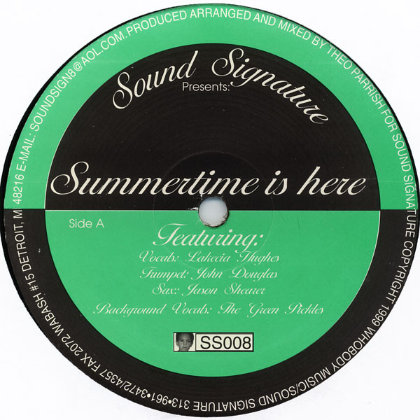 Theo Parrish - Summertime Is Here (2024 Repress) | Sound Signature (SS008)