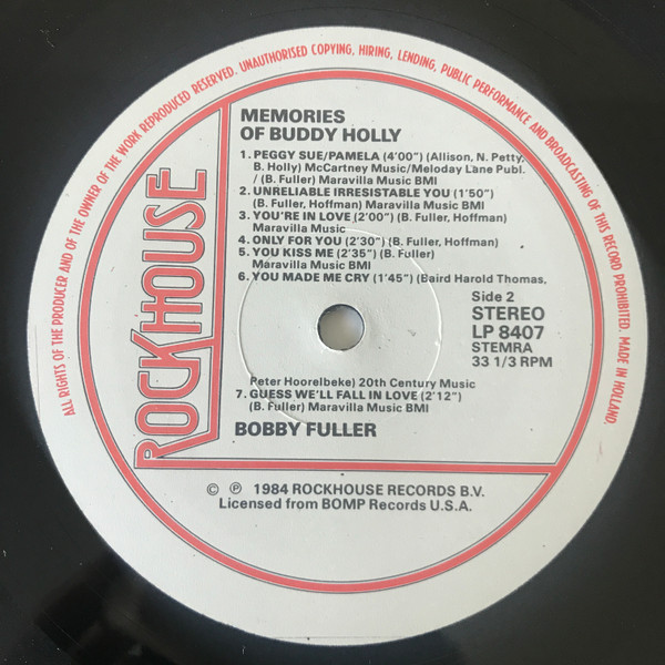 Bobby Fuller - Memories Of Buddy Holly | Rockhouse (LP 8407) - 4