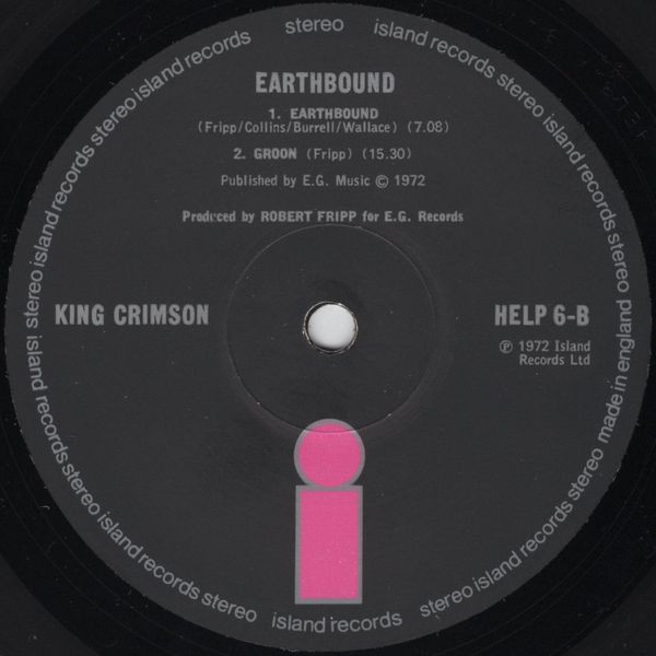 King Crimson - Earthbound | Island Records (HELP 6) - 4