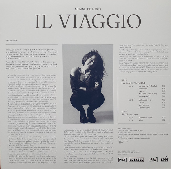 Melanie De Biasio - Il Viaggio (Lay Your Ear To The Rail / The Chaos Azure) | [PIAS] Le Label (PIASLL202LP) - 2