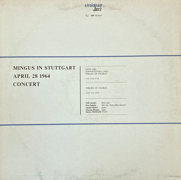 Charles Mingus - Mingus In Stuttgart April 28 1964 Concert | Unique Jazz (U♩ 009) - 2