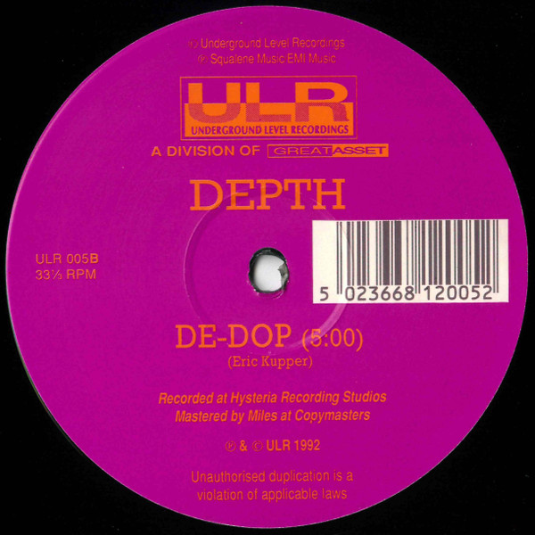 Depth - De-Dop | Underground Level Recordings (ULR 005) Depth - De-Dop | Underground Level Recordings (ULR 005)