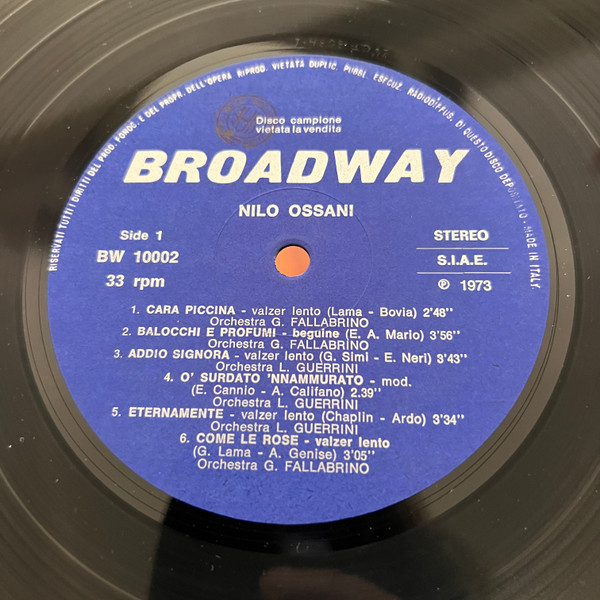 Nilo Ossani - Nostalgia | Broadway International (BW 10002) - 3 Nilo Ossani - Nostalgia | Broadway International (BW 10002) - 3