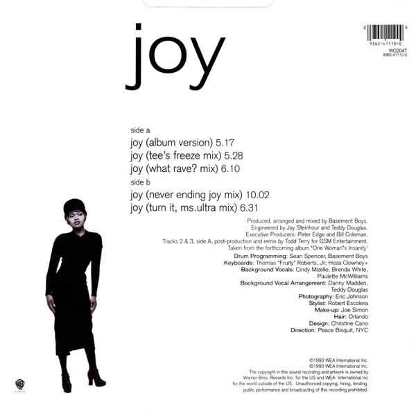 Ultra Naté - Joy | Warner Bros. Records (W 0204 T) - 2