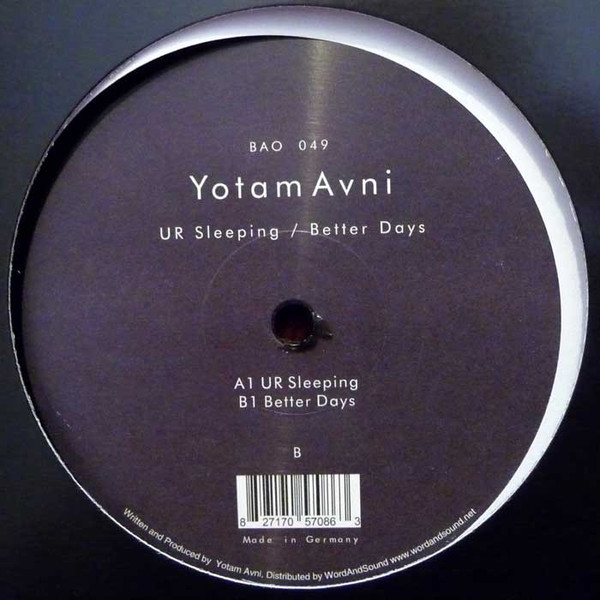 Yotam Avni - UR Sleeping / Better Days | Be As One Imprint (BAO 049) - main