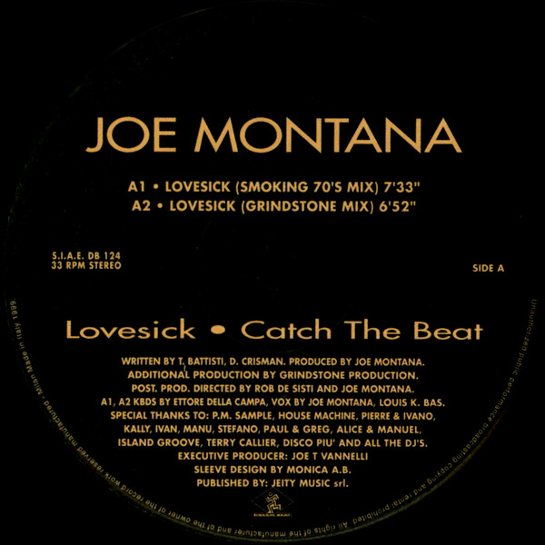 Joe Montana - Lovesick / Catch The Beat | Dream Beat (DB 124) Joe Montana - Lovesick / Catch The Beat | Dream Beat (DB 124)
