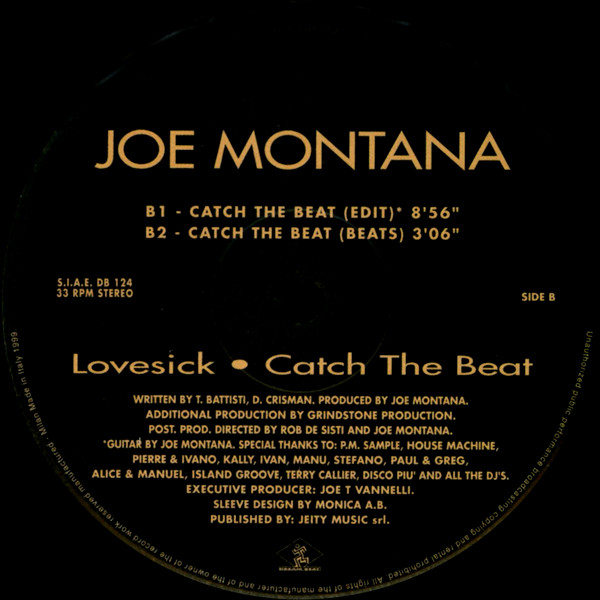 Joe Montana - Lovesick / Catch The Beat | Dream Beat (DB 124) - 2