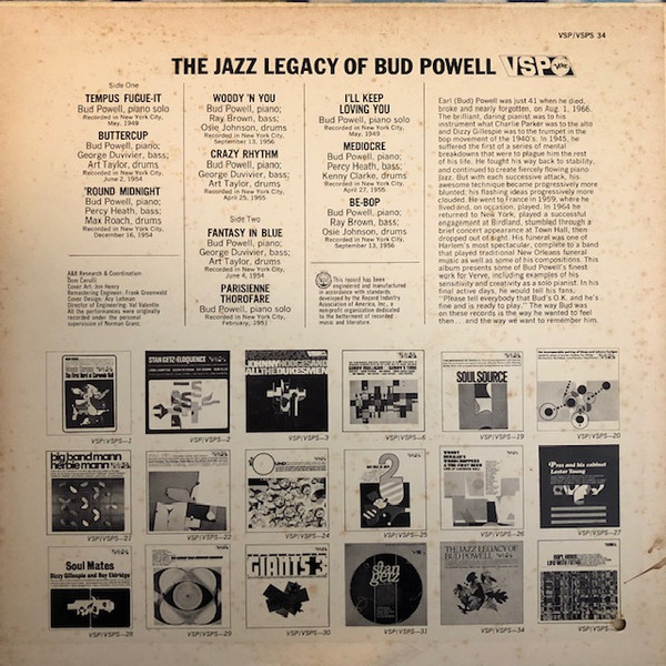 Bud Powell - The Jazz Legacy Of Bud Powell | VSP (VSPS-34)