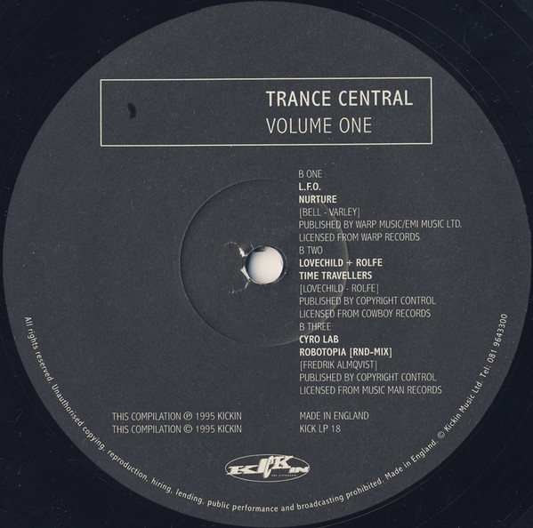 Various - Trance Central Volume One | Kickin Records (KICK LP 18) - 4