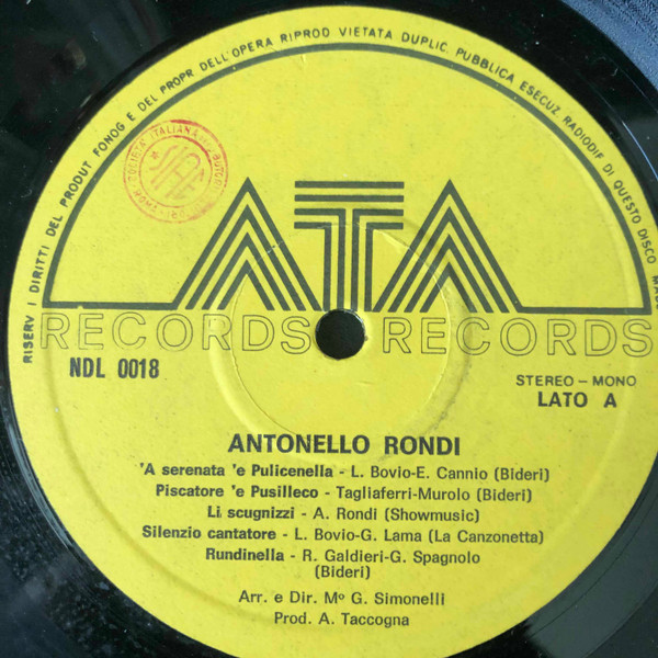 Antonello Rondi - Antonello Rondi | Ata Records (NDL 0018) - 2 Antonello Rondi - Antonello Rondi | Ata Records (NDL 0018) - 2