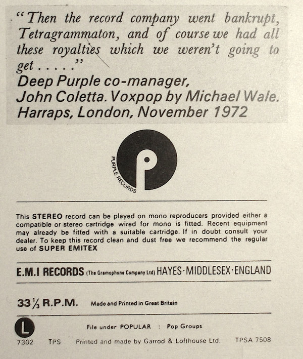 Deep Purple - Who Do We Think We Are | Purple Records (TPSA 7508) - 10 Deep Purple - Who Do We Think We Are | Purple Records (TPSA 7508) - 10