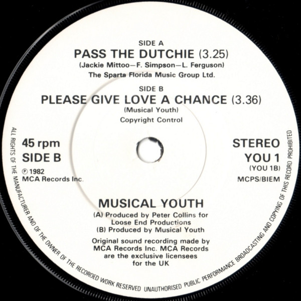 Musical Youth - Pass The Dutchie | MCA Records (YOU 1) - 4