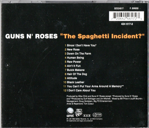 Guns N' Roses - "The Spaghetti Incident?" | Uzi Suicide Records (GED24617) - 4