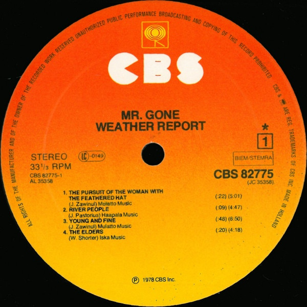 Weather Report - Mr. Gone | CBS (CBS 82775) - 2