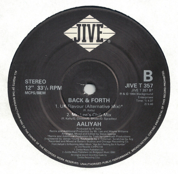 Aaliyah - Back & Forth | Jive (JIVE T 357) - 4