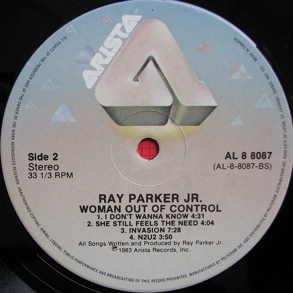 Ray Parker Jr. - Woman Out Of Control | Arista (AL8 8087) - 4