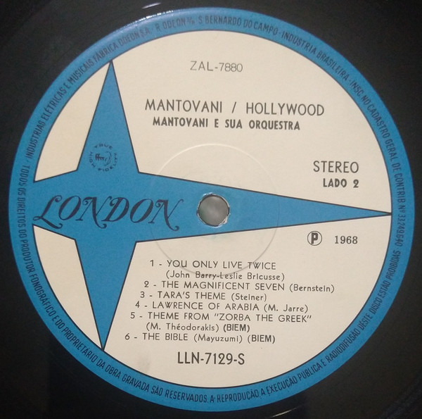 Mantovani - Hollywood | London Records (LLN-7129-S) - 4