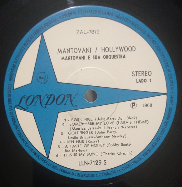 Mantovani - Hollywood | London Records (LLN-7129-S) - 3
