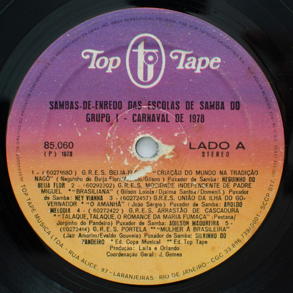 Various - Sambas De Enredo Das Escolas De Samba Do Grupo 1 - Carnaval 78 | Top Tape (85.060) - 4