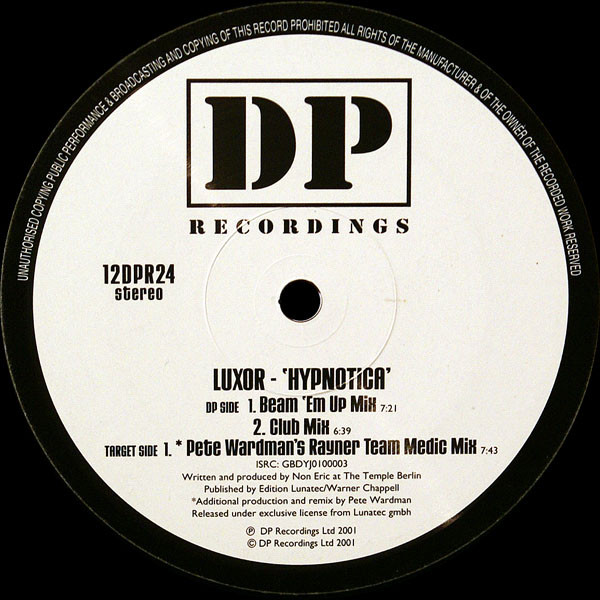 Luxor - Hypnotica | DP Recordings (12DPR24) - 2