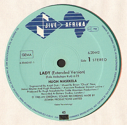 Hugh Masekela - Lady | Jive Afrika (6.20442) - 3