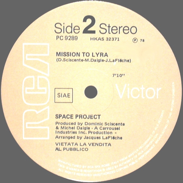 Space Project - Conquest Of The Stars / Mission To Lyra | RCA Victor (PC 9289) - 2