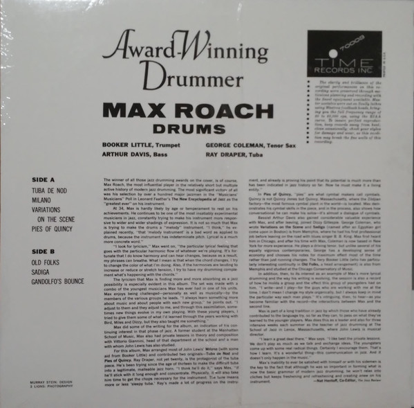 Max Roach - Award-Winning Drummer | Time Records (T/70003)