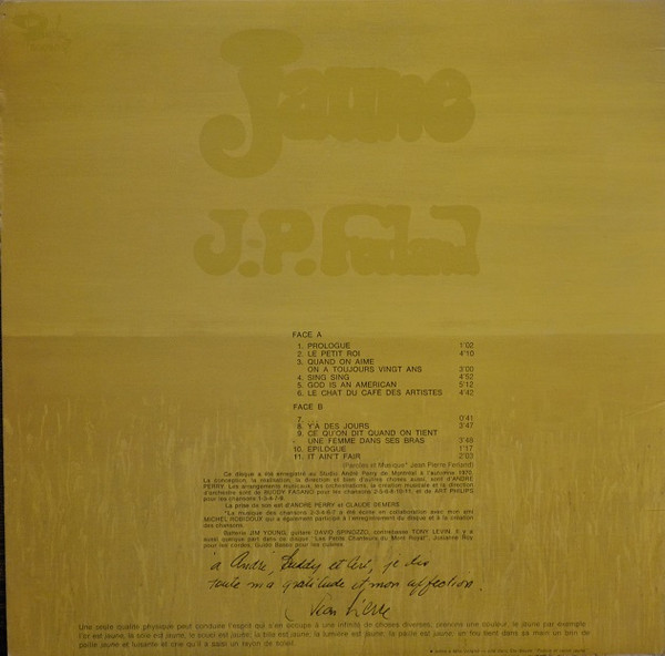 Jean-Pierre Ferland - Jaune | Barclay (80.090) - 2