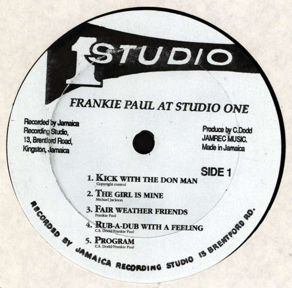 Frankie Paul - At Studio One | Studio One (SOLP 1961) - 2