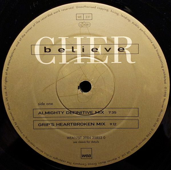 Cher - Believe | WEA (WEA175T) - 3