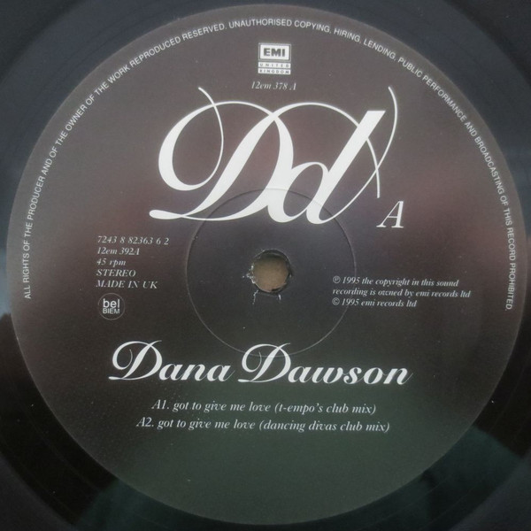 Dana Dawson - Got To Give Me Love | EMI (12EM 392) - 3 Dana Dawson - Got To Give Me Love | EMI (12EM 392) - 3