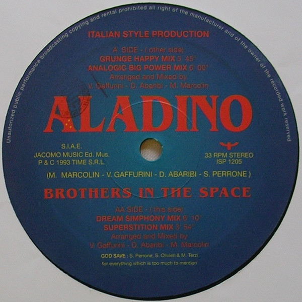 Aladino - Brothers In The Space | Italian Style Production (ISP 1205)