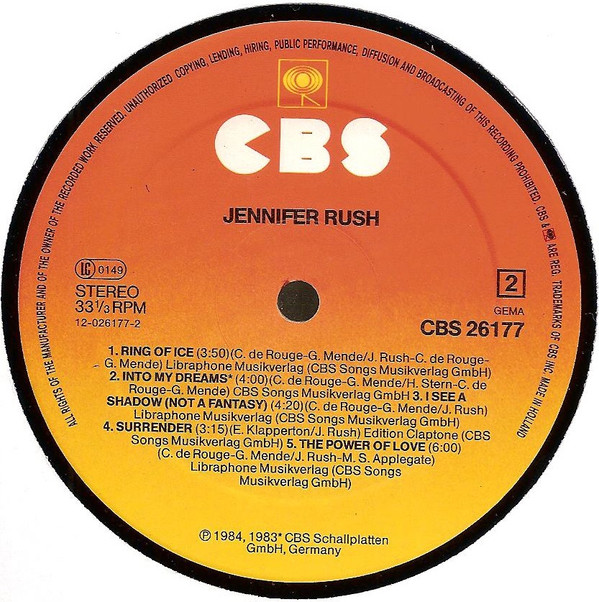 Jennifer Rush - Jennifer Rush | CBS (CBS 26177) - 2 Jennifer Rush - Jennifer Rush | CBS (CBS 26177) - 2