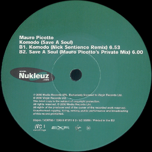 Mauro Picotto - Komodo (Save A Soul) | VC Recordings (VCRT85) - 3