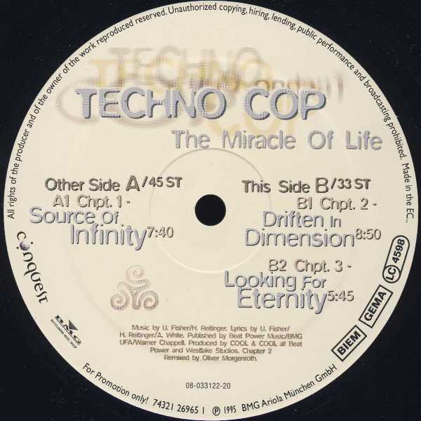 Techno Cop - The Miracle Of Life | Conquest (74321 26965 1)