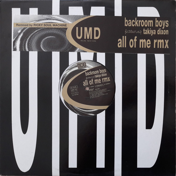 Backroom Boys Featuring Takiya Dixon - All Of Me Rmx | Underground Music Department (UMD) (UMD 327)