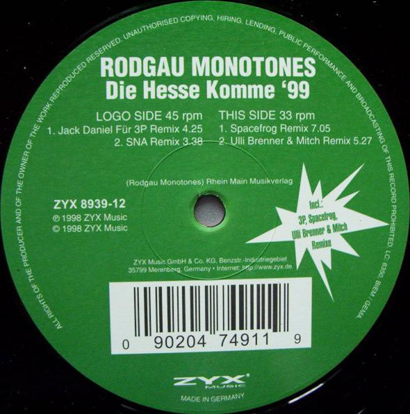Rodgau Monotones - Die Hesse Komme '99 | ZYX Music (ZYX 8939-12) - 2