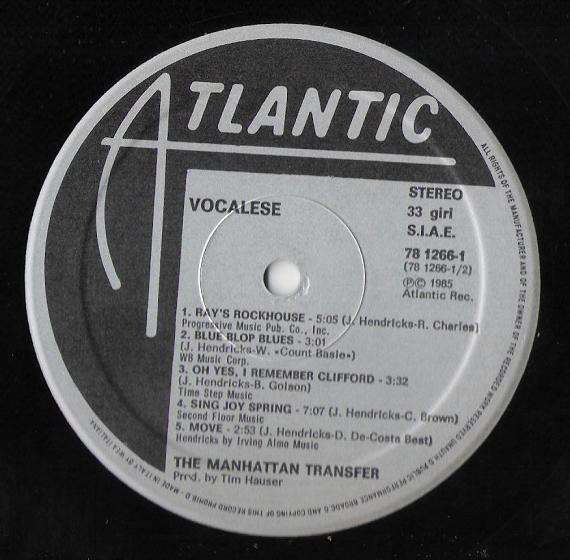 The Manhattan Transfer - Vocalese | Atlantic (78 1266-1) - 3 The Manhattan Transfer - Vocalese | Atlantic (78 1266-1) - 3
