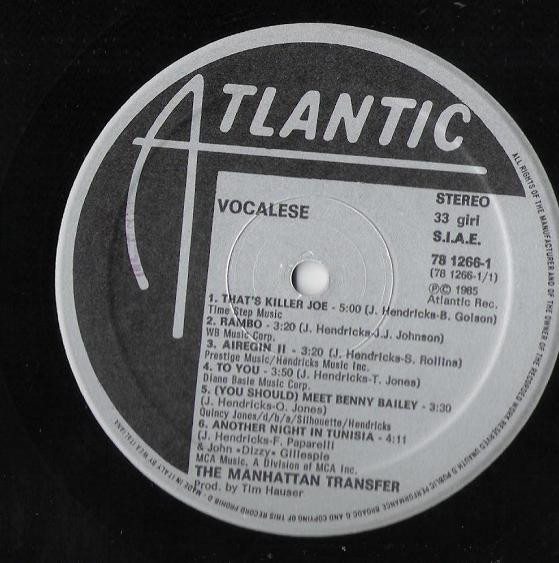 The Manhattan Transfer - Vocalese | Atlantic (78 1266-1) - 2 The Manhattan Transfer - Vocalese | Atlantic (78 1266-1) - 2